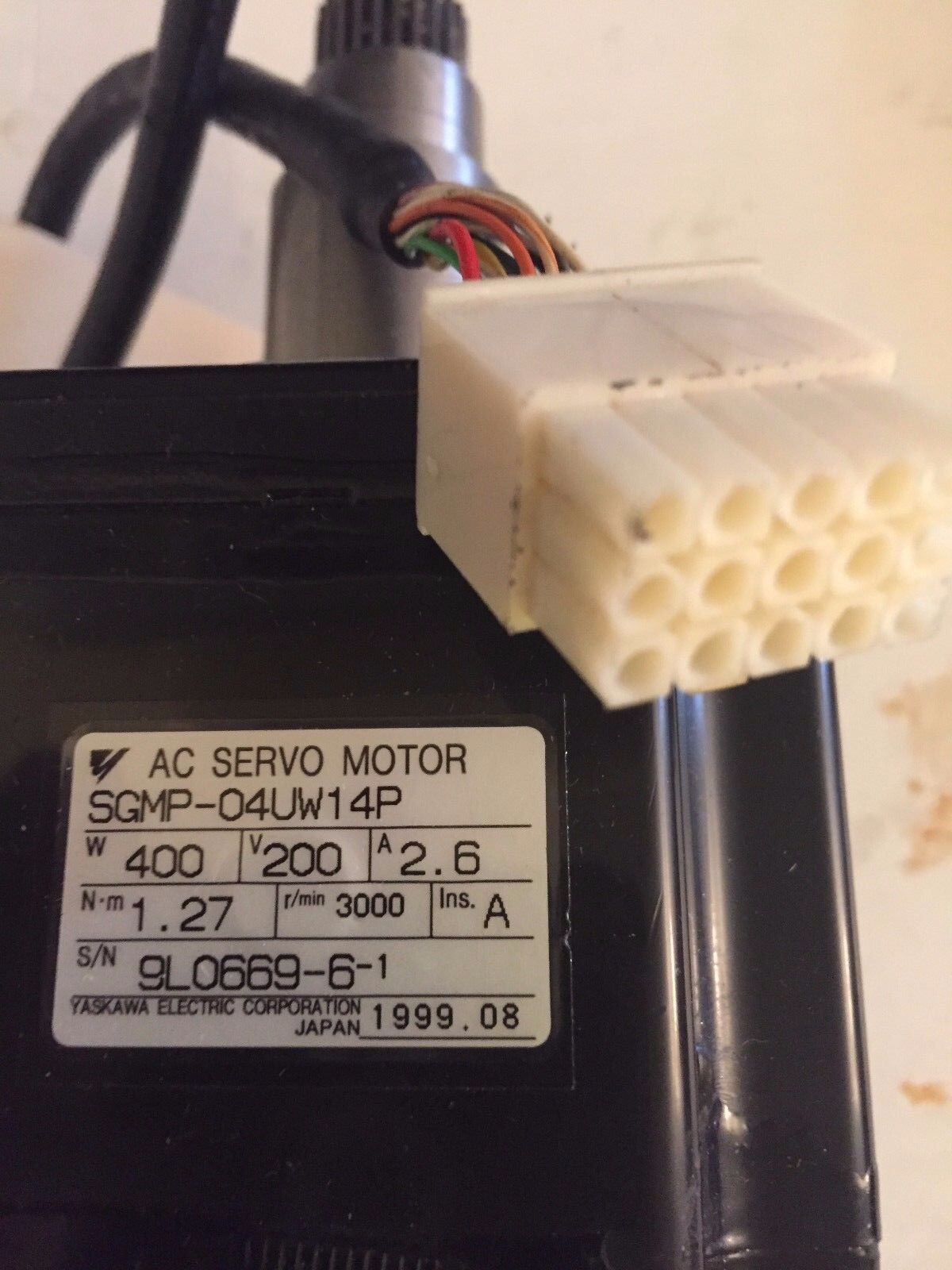 Yaskawa Electric Sgmp-04Uw14p Ac Servo Motor, 400 W, 200 V, Rpm 3000,Ck