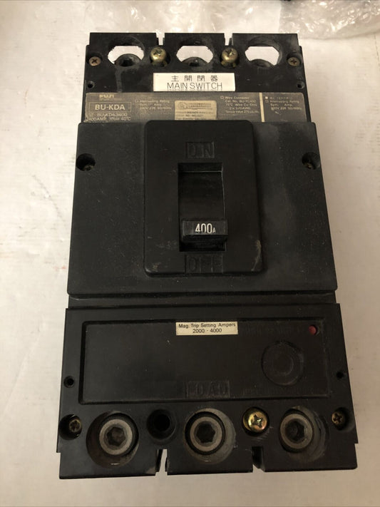 Fuji Bu-Kda3400 400A,Fuji Bu-Kda 400A Circuit Breaker 400Amp 3P,240Vac,Trip,Cw