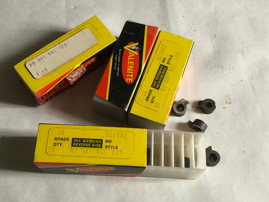 New Lot 40 Valenite Rd 081 Ngl 125 Carbide Inserts, Grade: T15,Ngl 125 ,Sv