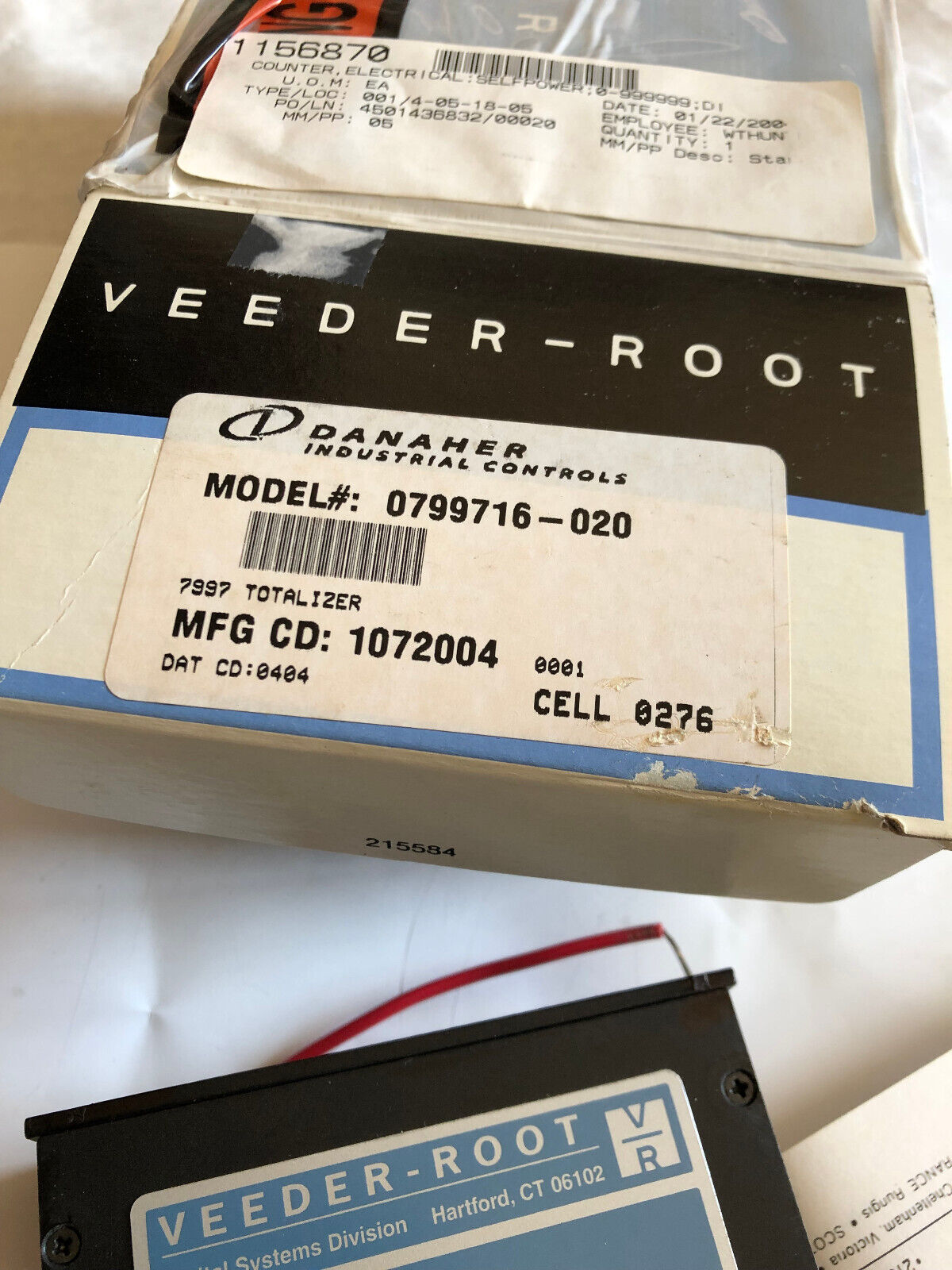 New Dahner Controls Veeder-Root Form 799716-020 Lx Totalizer Lcd Display,Cu