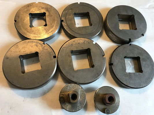 Lot 2 Sets Strippit Thick Turret Square Punches & Dies,Wt 1.625",1.750",1.643,Ad