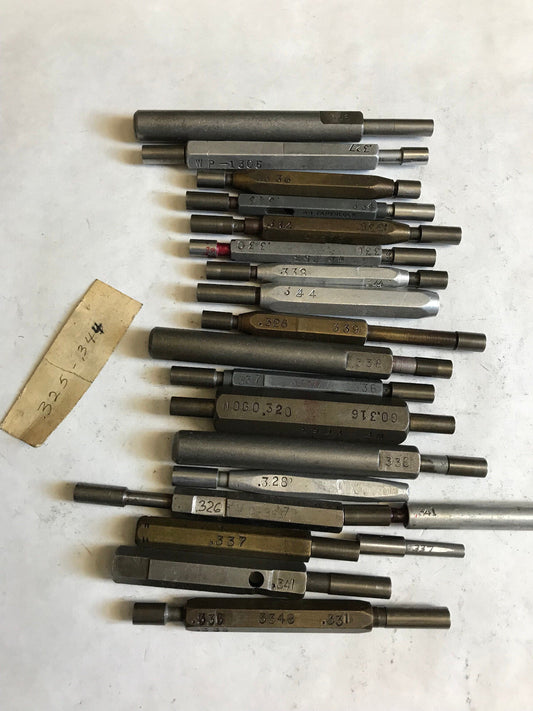 Lot The Pipe Machinery Go No Go Plug Gage .327,.334,.328,.338,.341,.326,.343,Et