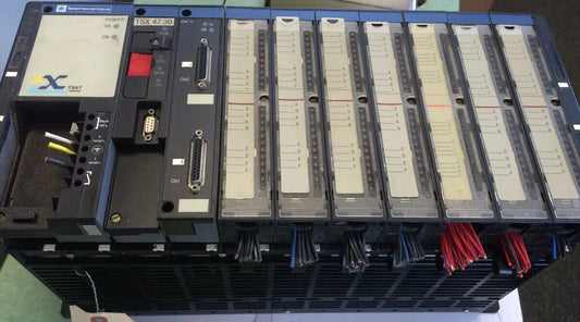 Telemecanique Tsx7 System,Txs 47 30 Cpu,I/O's,Scm 21,Tsxrkn82,Tsx Sup 70,Cr