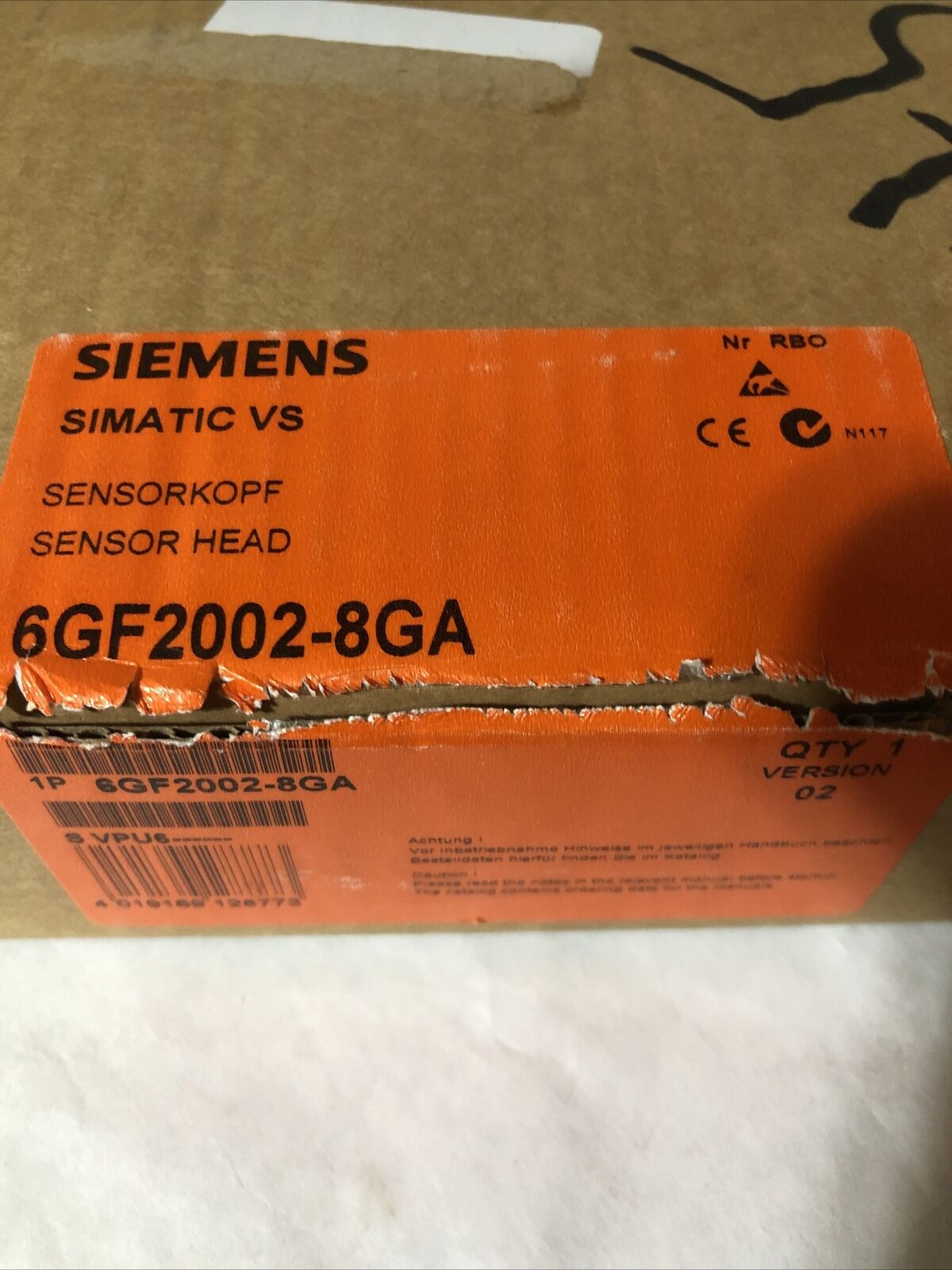 Siemens 6Gf2002-8Ga,1P 6Gf2 002-8Ga,Svps7 133359 Sensor Head Simatic Vs,Fi,Sf,Bq