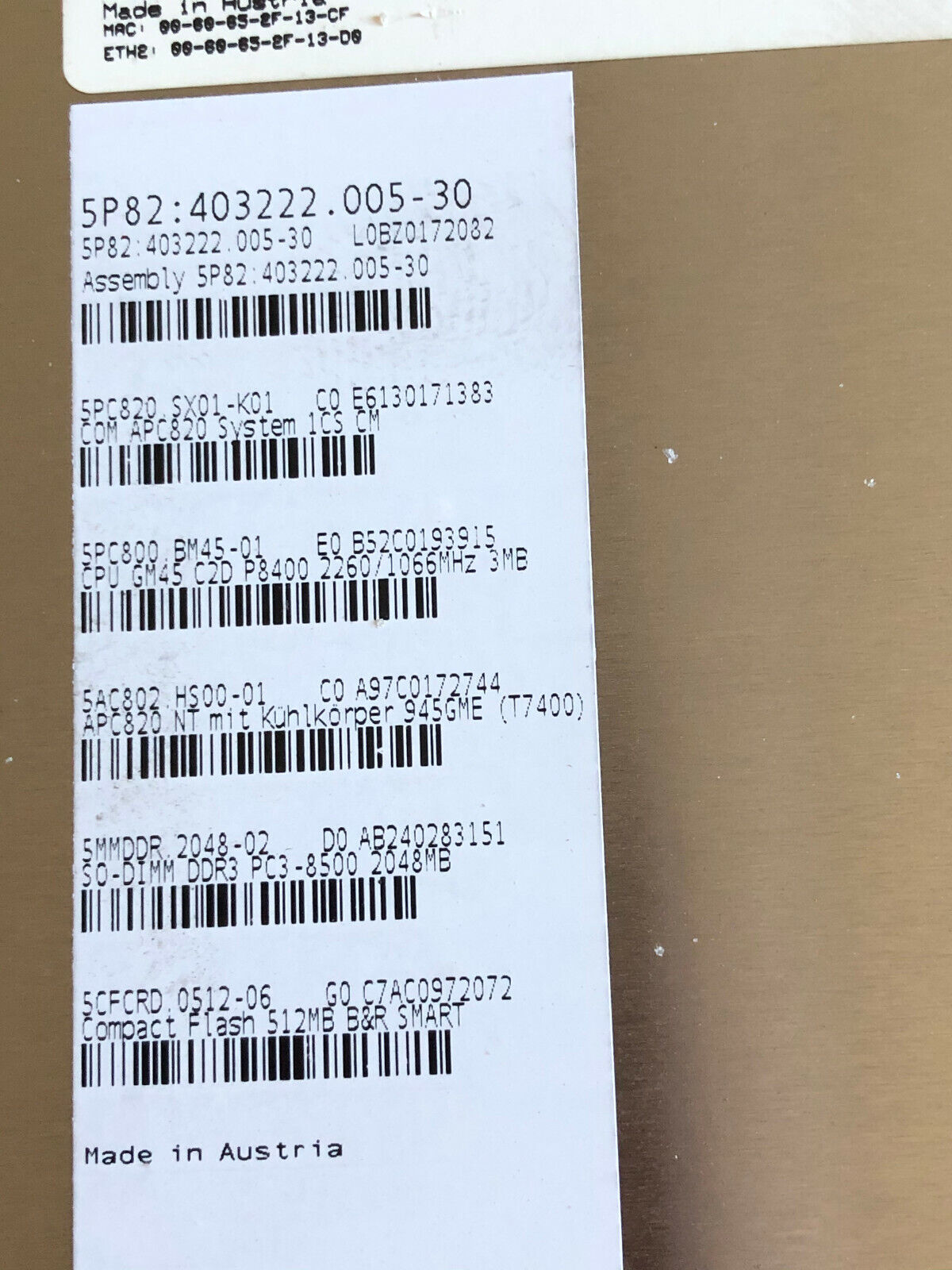 B&R 5Pc820.5X01-K01 Rev. C0 Drive,Acopos Multi  Apc830,Cr10140787,De,Eh