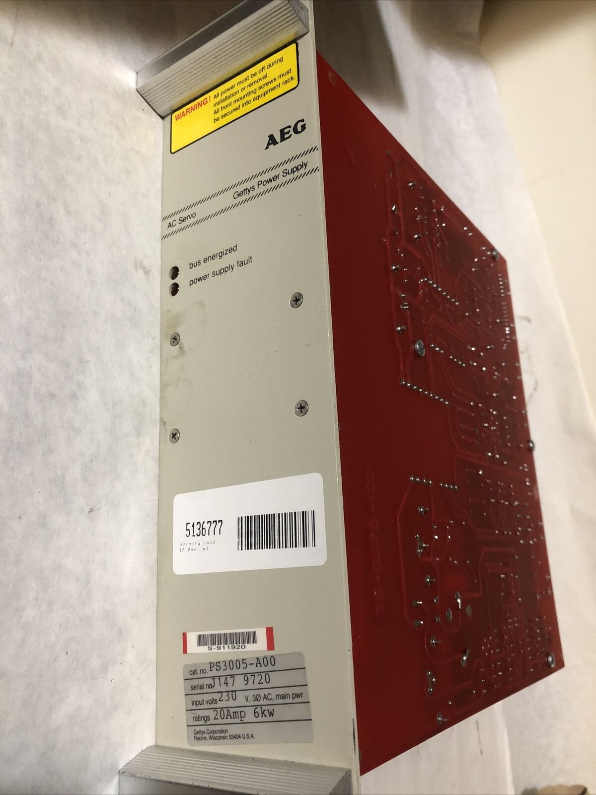 Aeg Ps3005-A00 Elwood Ac Servo Gettys Power Supply 55-0077101,Ps3005a00,So,By