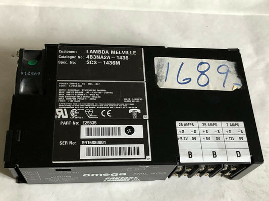 New Lambda 4B3na2a-1436, Scs-1436M,Omega Mml400,Power Supply,Mml400-E25535,Bm