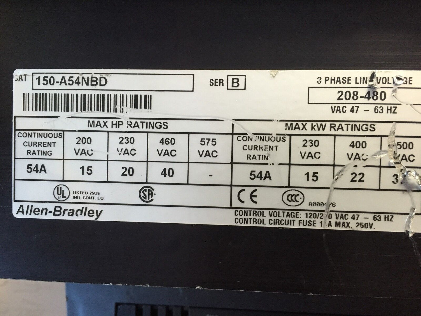 Allen-Bradley 150-A54nbd,Pgca-1A  Controller,An
