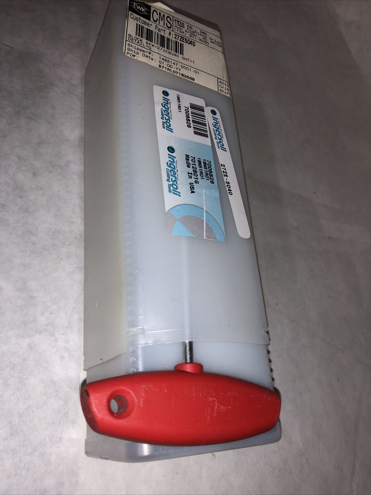 New Ingersoll 18N51r01 Cutting/Grooving Block,27Ze-5040  9" Overall Length,Fg