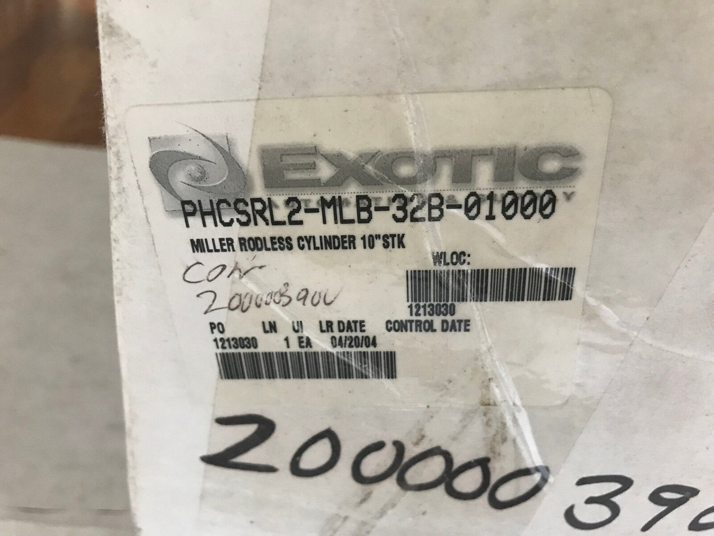 Miller Srl2m Lb 0032B 10.000 0 Pneumatic Linear Srl2m-Lb-0032B 10 Actuator,Aj