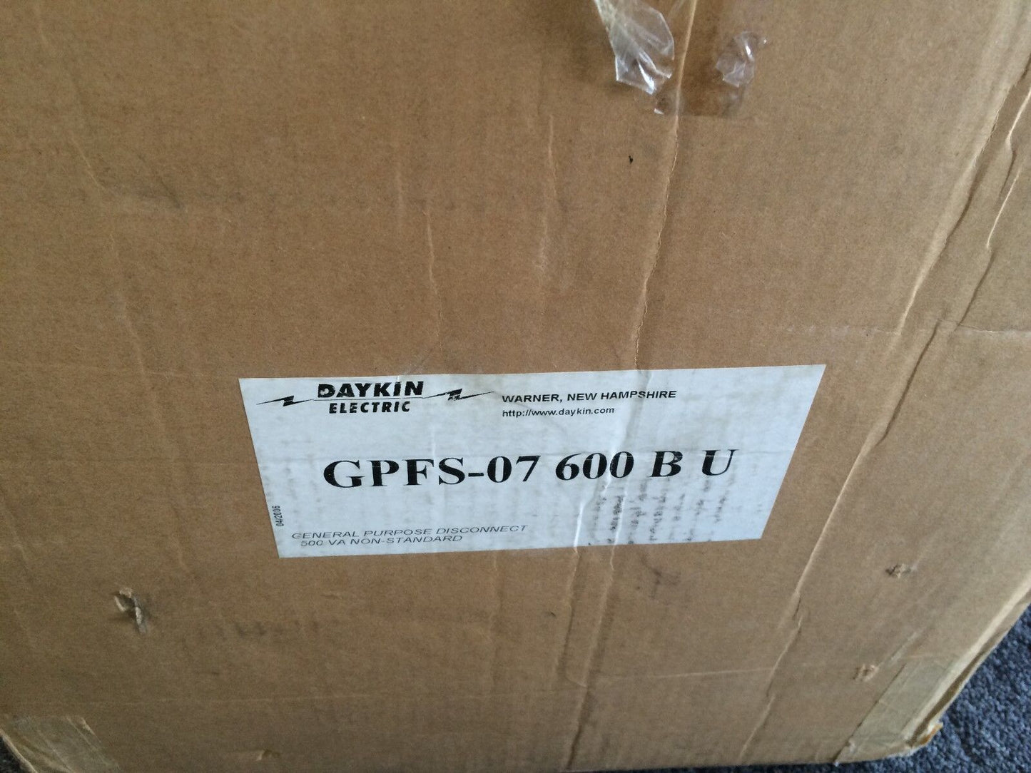 New Daykin Electric Gpfs-07 600 B U Transformer Disconnect, Gpfs-07 600 Bu ,Bn
