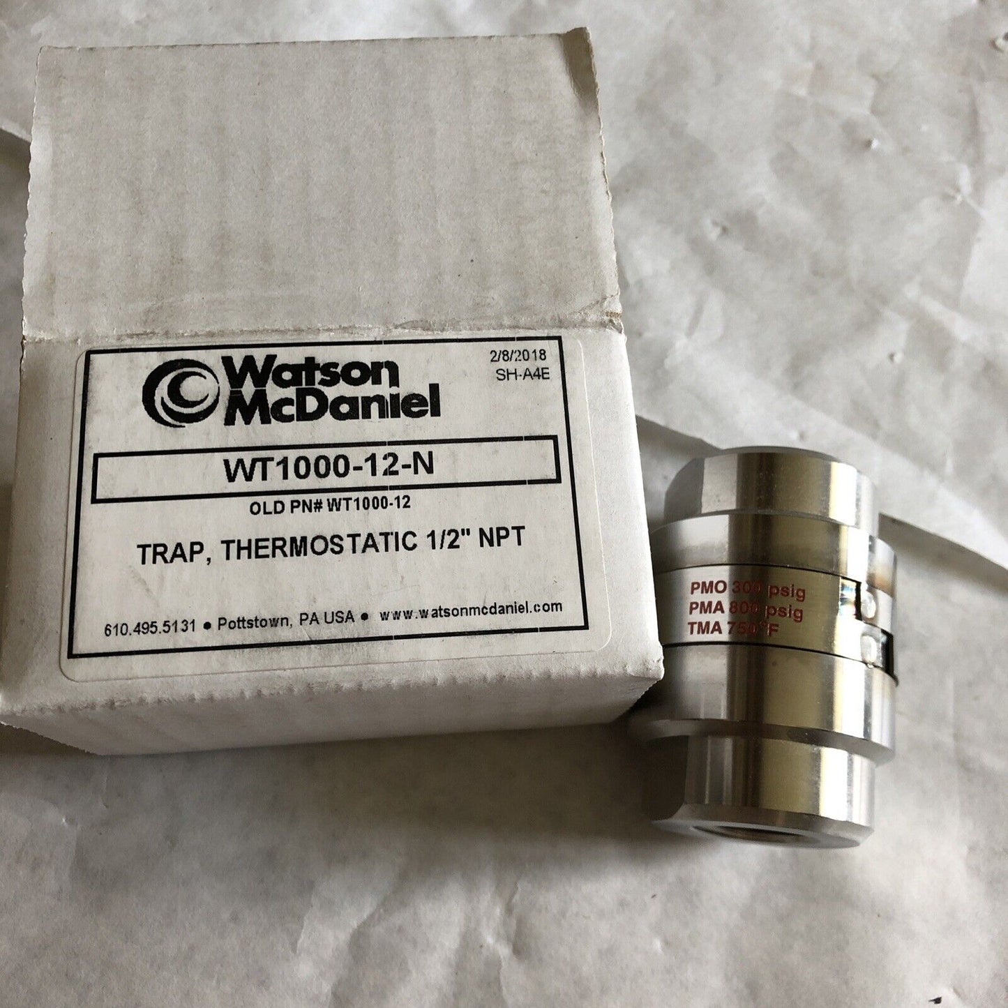 1/2 Watson Mcdaniel Wt1000 Series Wt1000,Wt1000-12-N Steam Trap Pmo 300,Bu,Eh,Bl