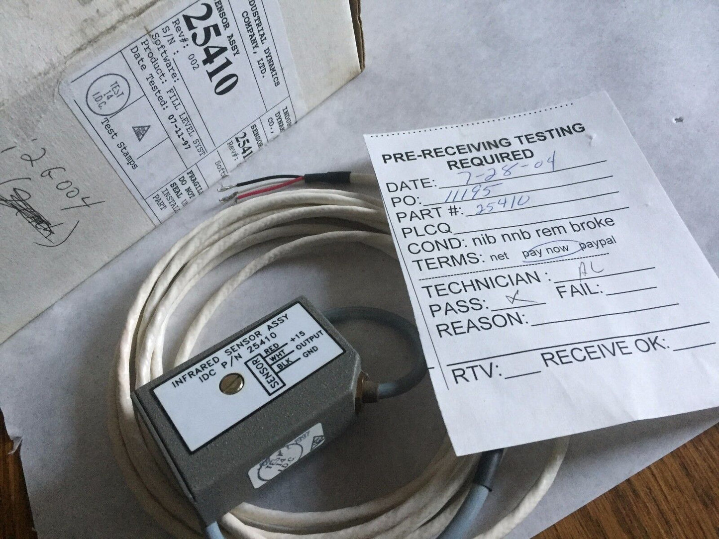 New Industrial Dynamics 25410 Infrared Sensor Assy Idc P/N 25410 Assembly,Dl