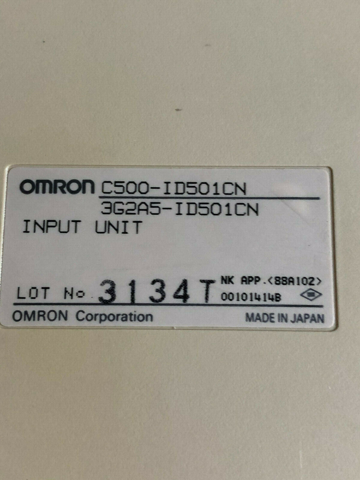 Omron C500-Id501-Cn Id501 Ch  Input; Peak Reflow Compatible (260 C):No;,Er