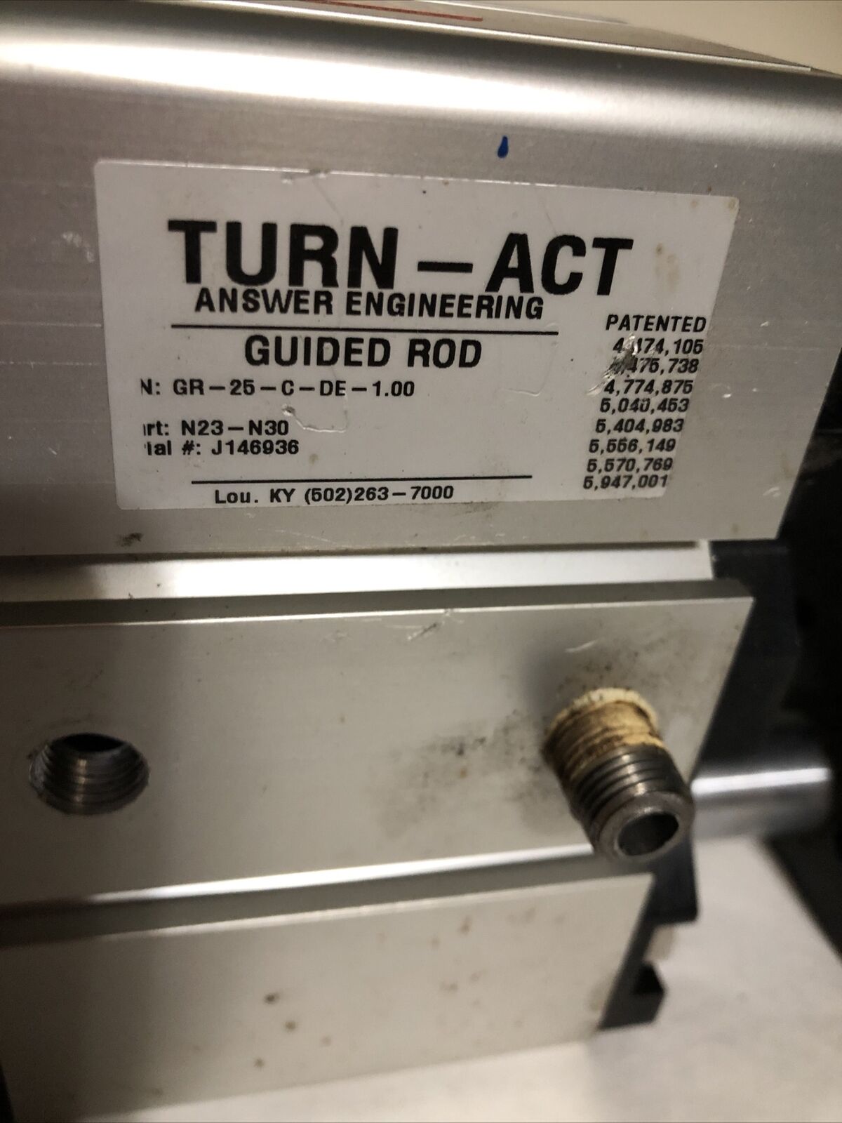 Turn-Act Gr-25-C-De-1.00 Guided Rod Pneumatic Slide Cylinder,Bq