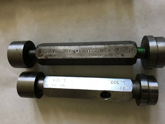 Lot 2 The Pipe Machinery Inspection Gage Go No Go Plug Gage 1.300 ,1.329,Ep