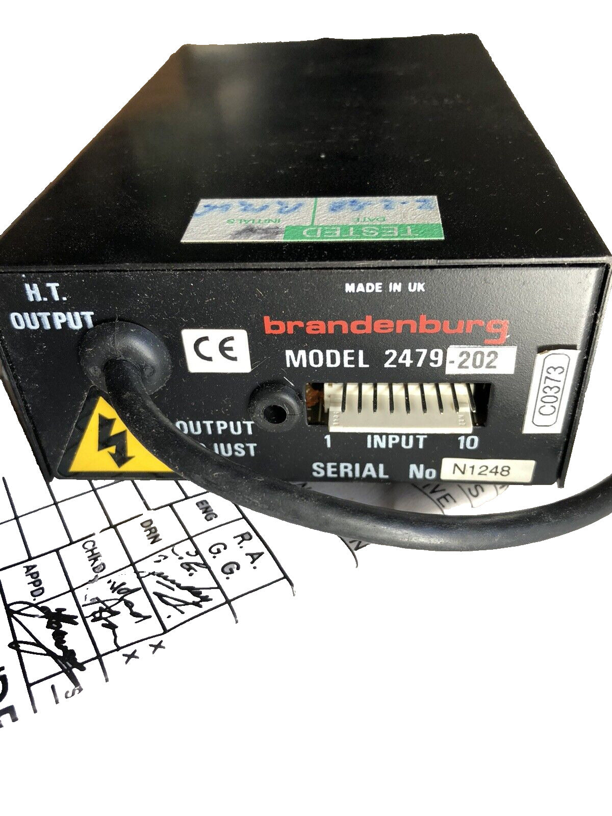 New Brandenburg 2479-202 Dc Power Supply,Eb02129,15V-3.5Kv, 2Ma,Tk