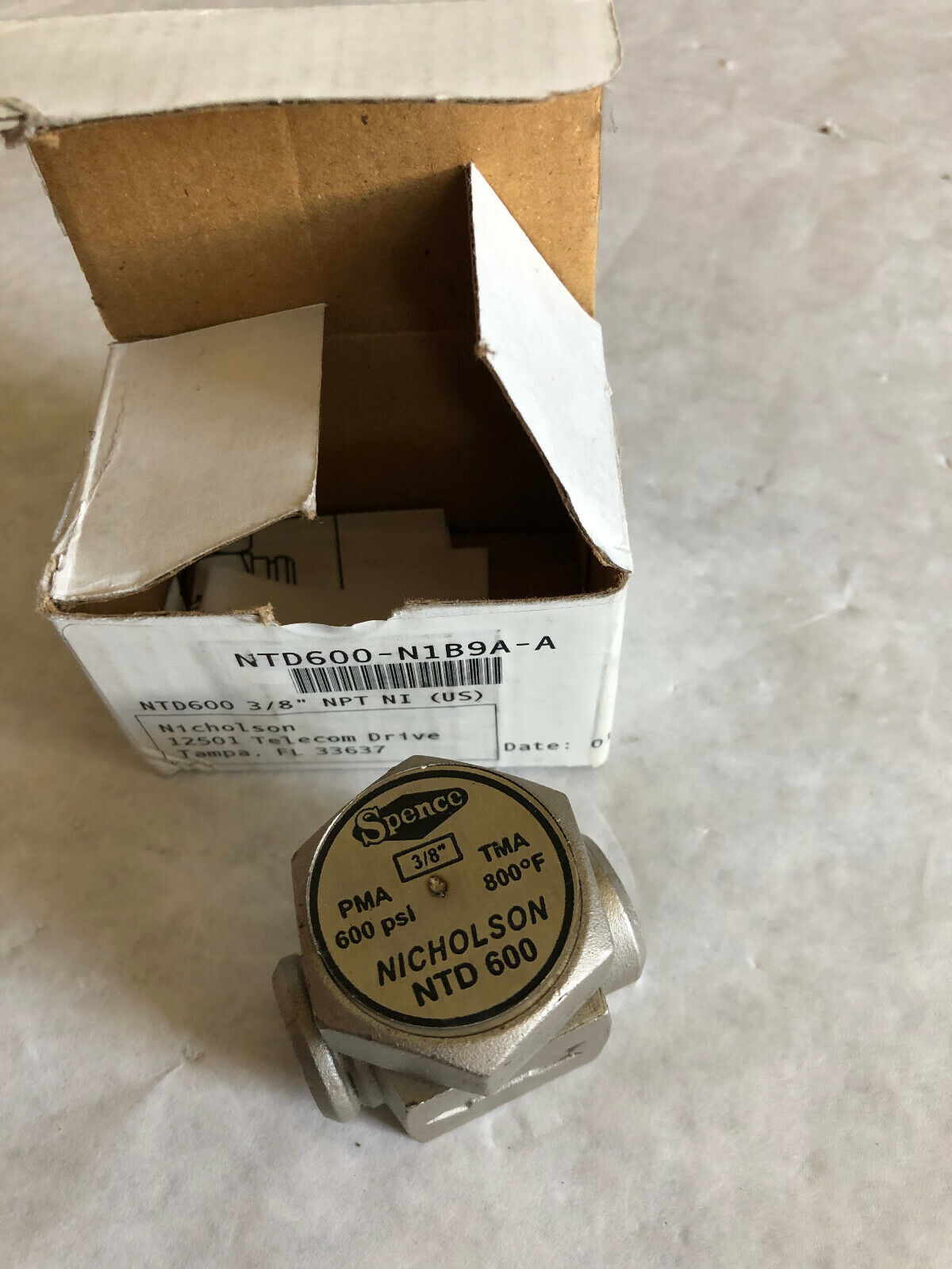 New 3/8 Spence Nyd600,Nicholson Ntd 600,800F,600Psi Thermodynamic Steam Trap,Bm