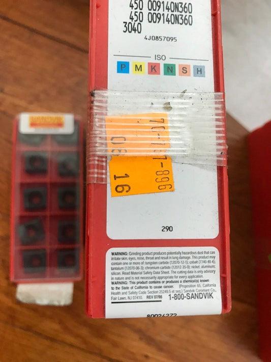 Lot 100 Sandvik Coromant 450 009140N360 Carbide Inserts,3040, 009140N360 ,Ej