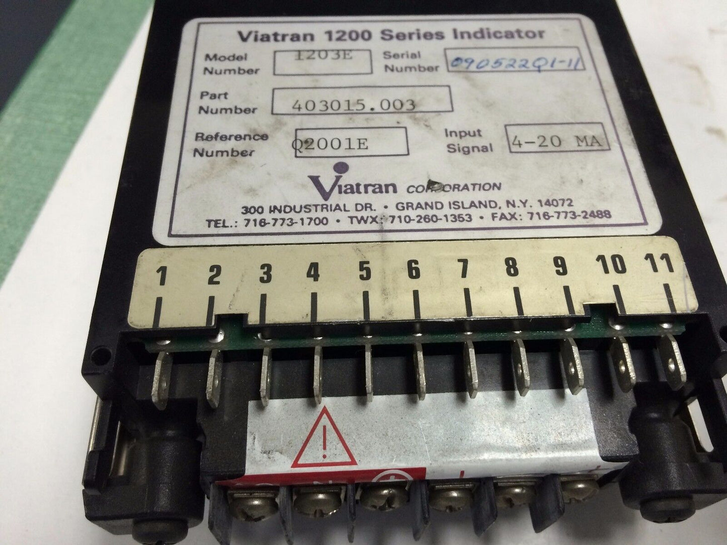 Viatran 1203E Indicator 4-20Ma / Model  403015.003, Cg
