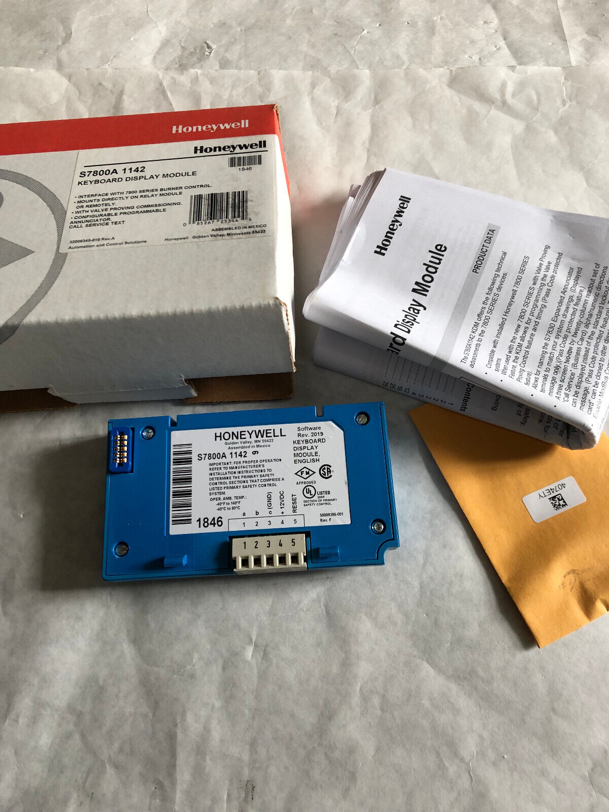 New Honeywell S7800 A 1142 Keyboard Display Module English,S7800a1142,Cv