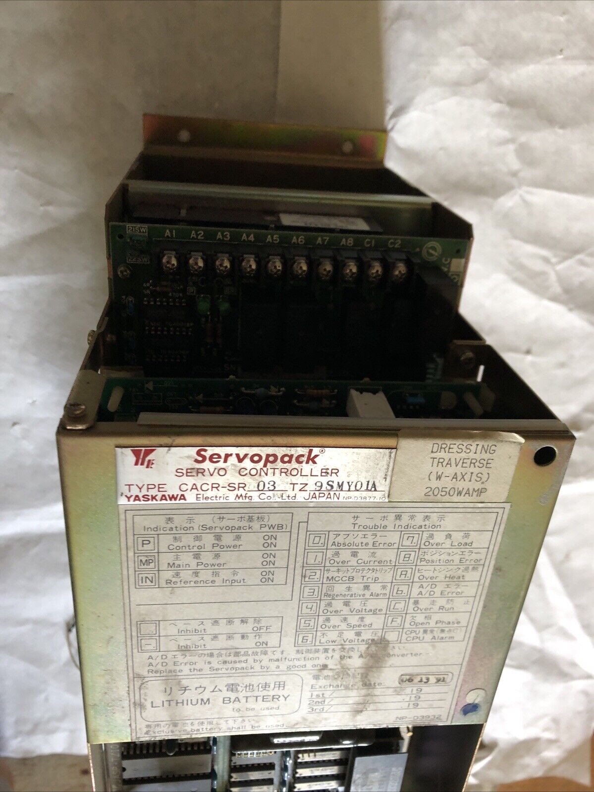 Yaskawa Cacr-Sr03tz0smy01a,Cacr-Sr-03 Tz9smy01a Servopack Servo Drive,Eo