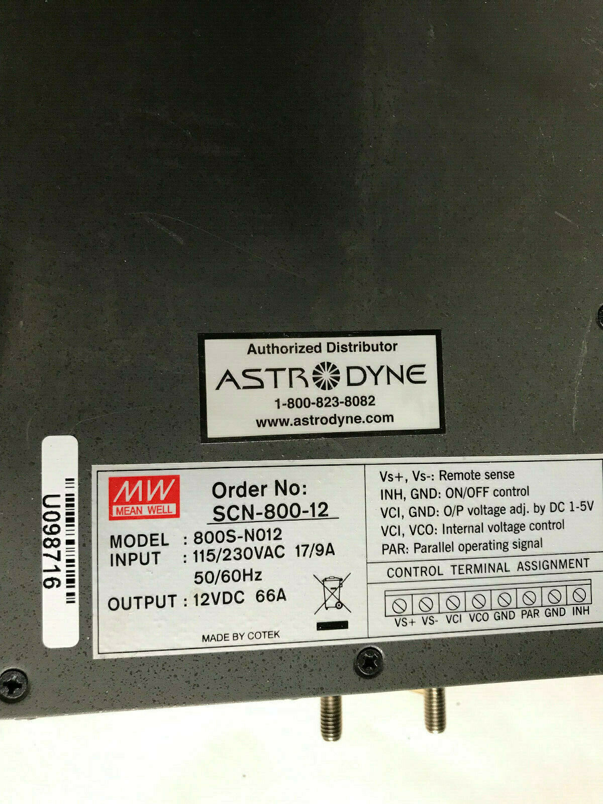 Mw 800S-N012 Power Supply,Mean Well 800S-No12,Scn-800-12,Ad
