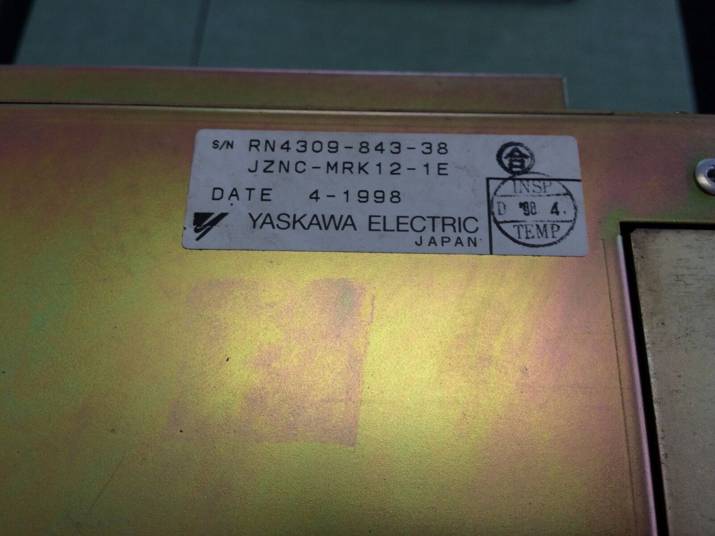 Yaskawa Jznc-Mrk12-1E,Cps-18Fb V7y 24093 Control,Mcp01,Mif01,Mcp02b,Msv01b,Tj