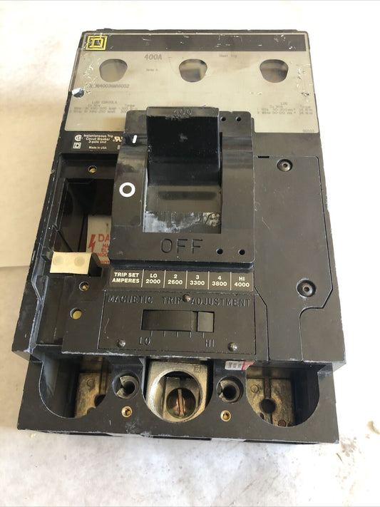 Square D Lal3640036mvi052 Circuit Breaker 400Amp 3Pole 600Vac,400A,3Phase,Ba