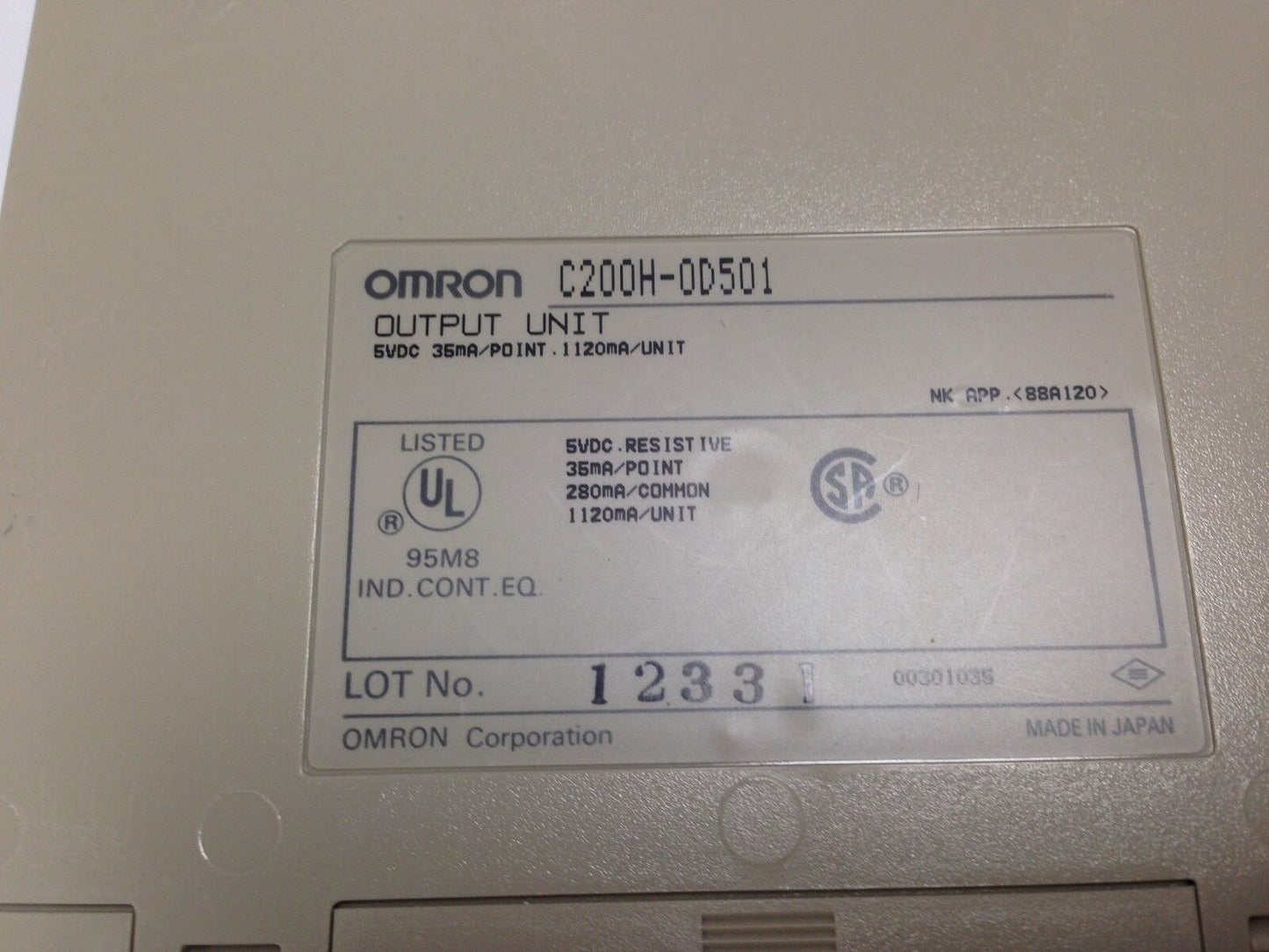 Omron C200h-Od501, Od501 Output Unit,C200h-0D501,Dk