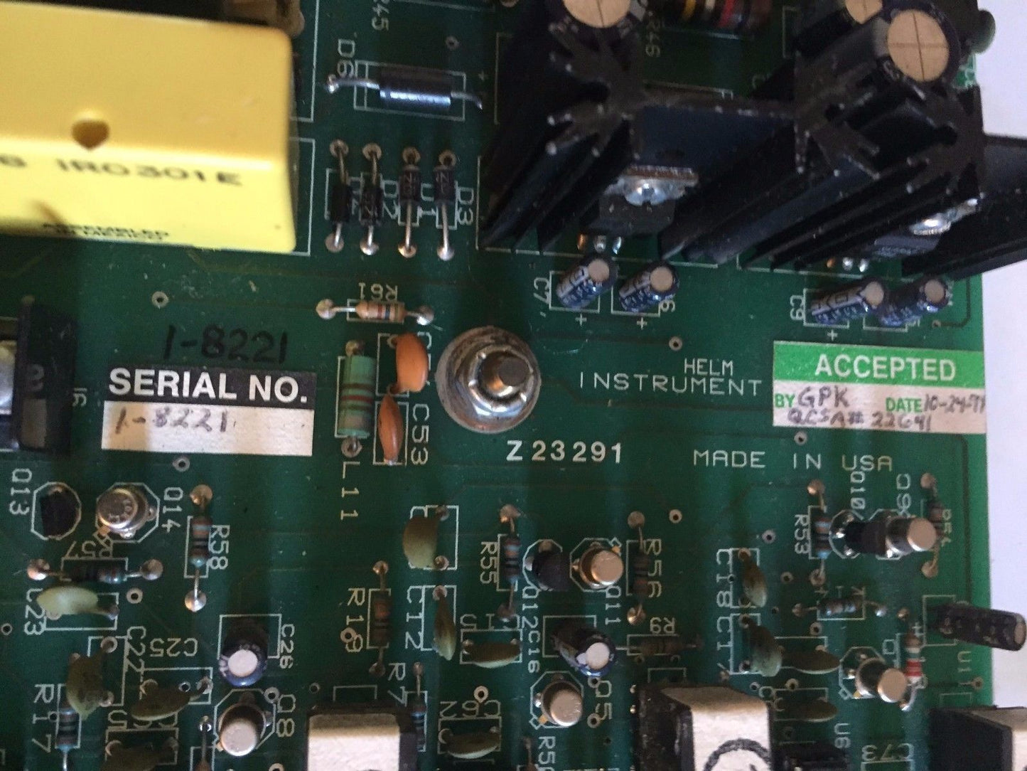 Helm B01c116-3C,Helm Instrument Z23291 Pc Board S/N 1-94948,Ss