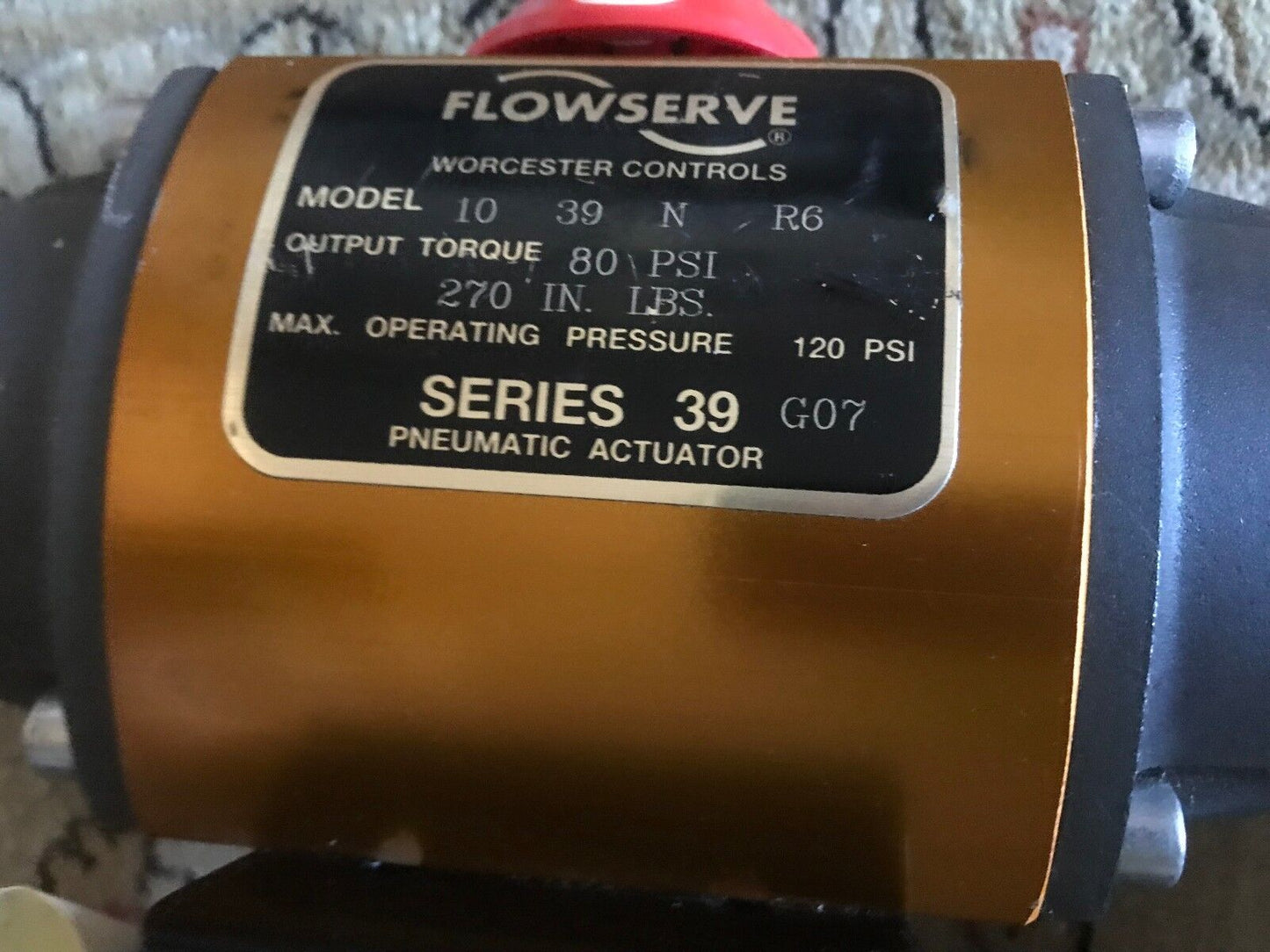 New Flowserve 10 39 N R6 Pneumatic Actuator,120-Psi,1" Npt,Mk502,Series 39,Ef