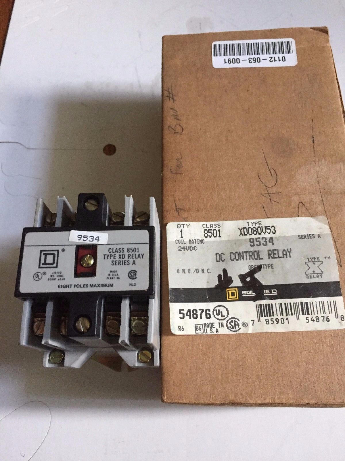 New Square-D Class 8501 Xd,8501 Xd0 40 Control Relay,Xd040 8Poles,115V Coil,Bu