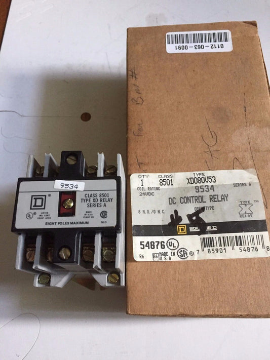 New Square-D Class 8501 Xd,8501 Xd0 40 Control Relay,Xd040 8Poles,115V Coil,Bu