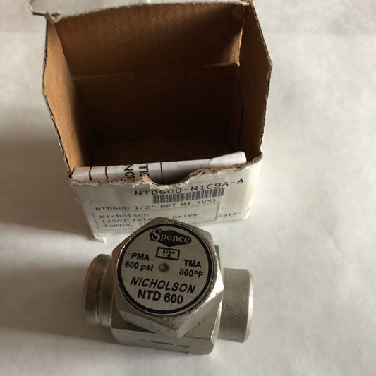 New 1/2” Spence Ntd600,Nicholson Ntd 600,800F,600Psi Thermodynamic Steam Trap,Bs