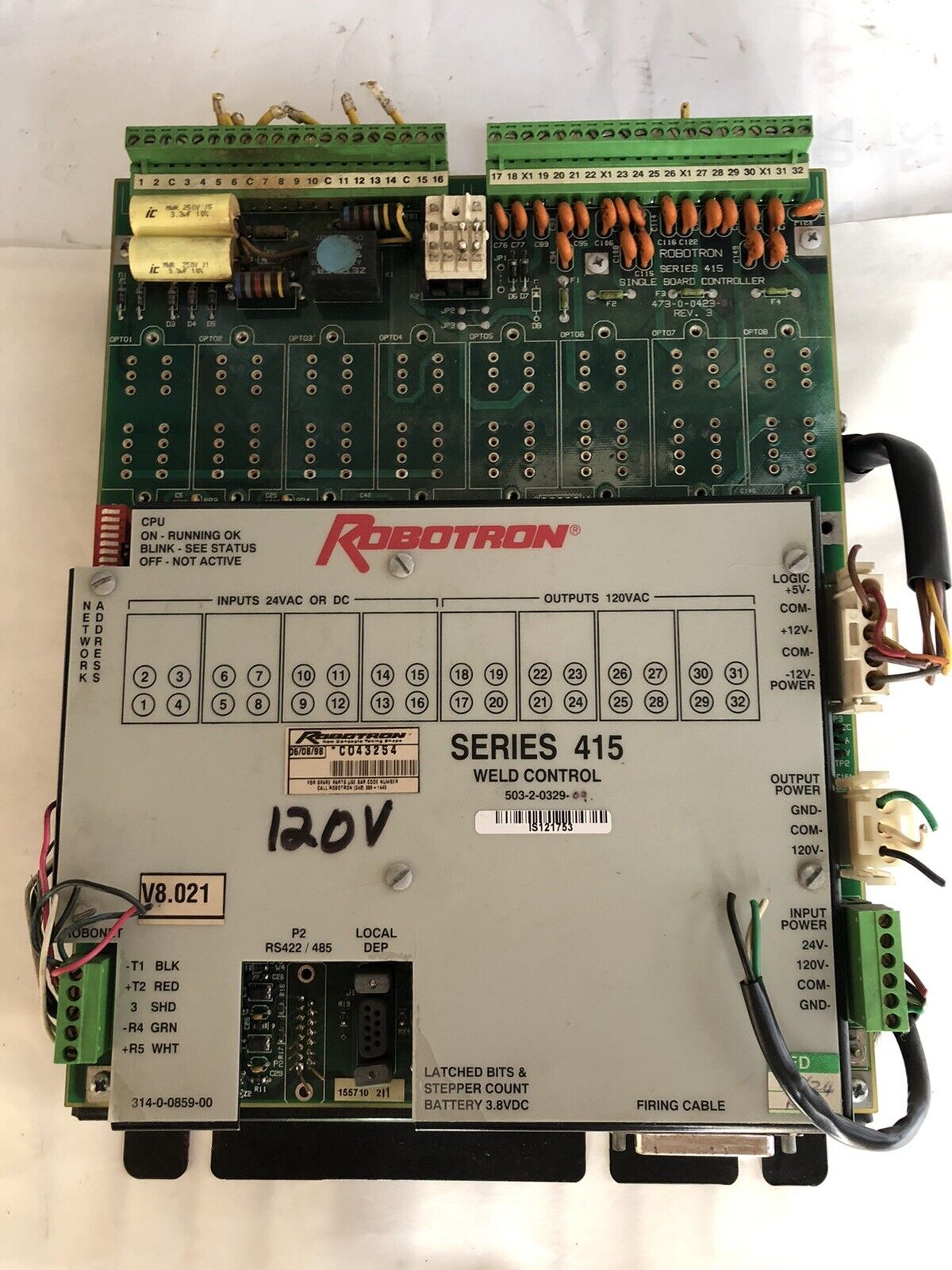 Robotron 503-2-0329-09,Series 415 Weld Controller 503-20329,V8.021,4730042301,Dk