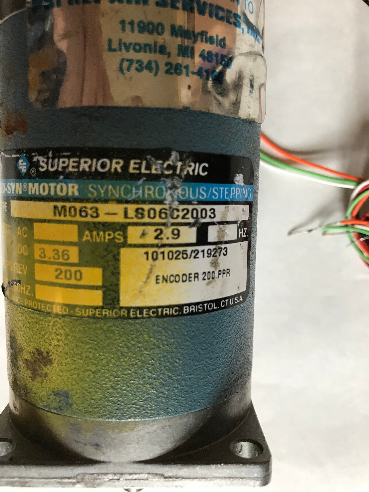 Superior M063-Ls06c2003, Mo63-Ls06c2003 Slo-Syn Dc Stepping Motor 3.36V,Sb