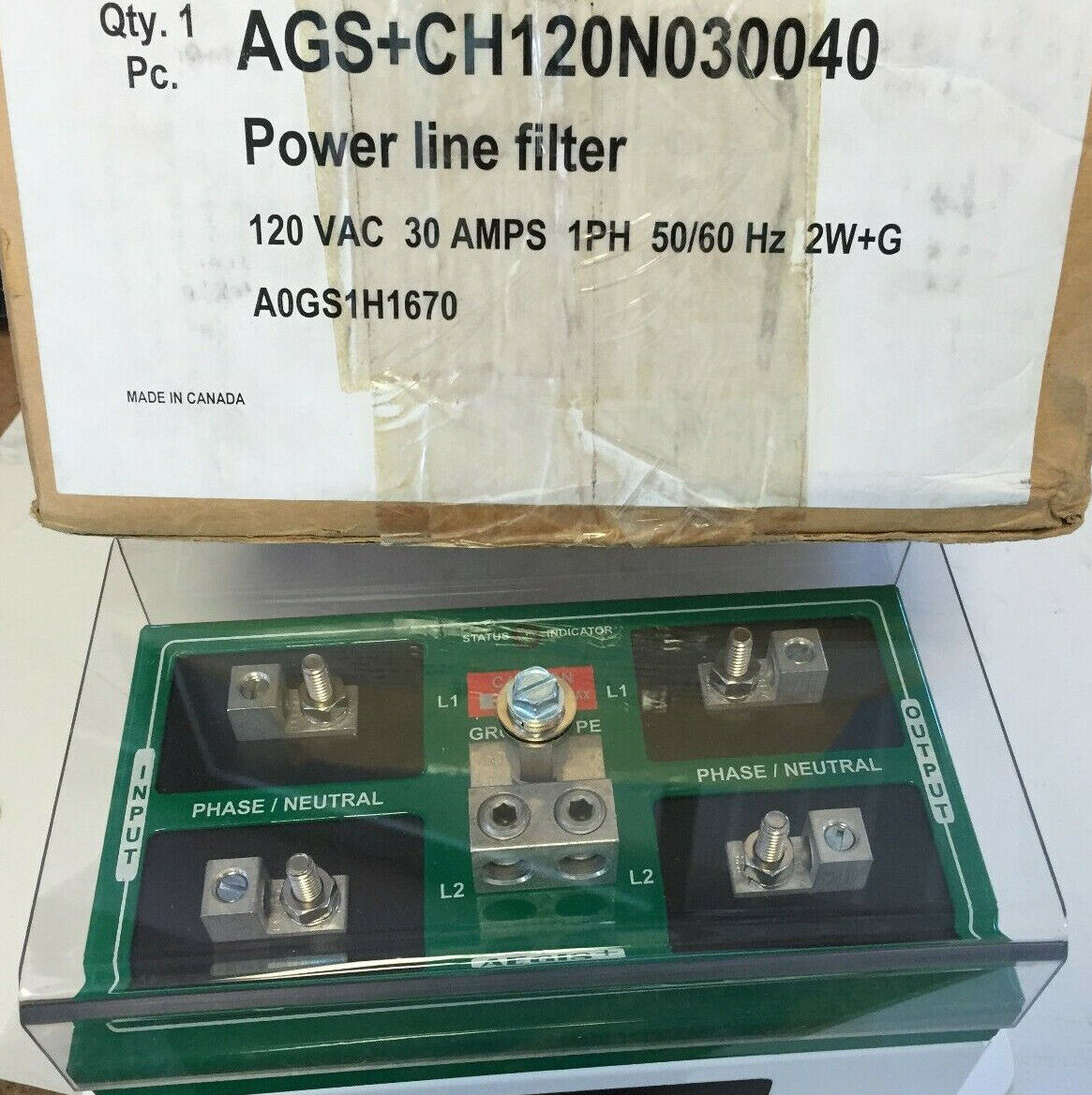 New Cutler Hammer Ags+Ch120n030040 Surge Powerline,Aegis+,120Vac 30Amp 1Ph,Fe