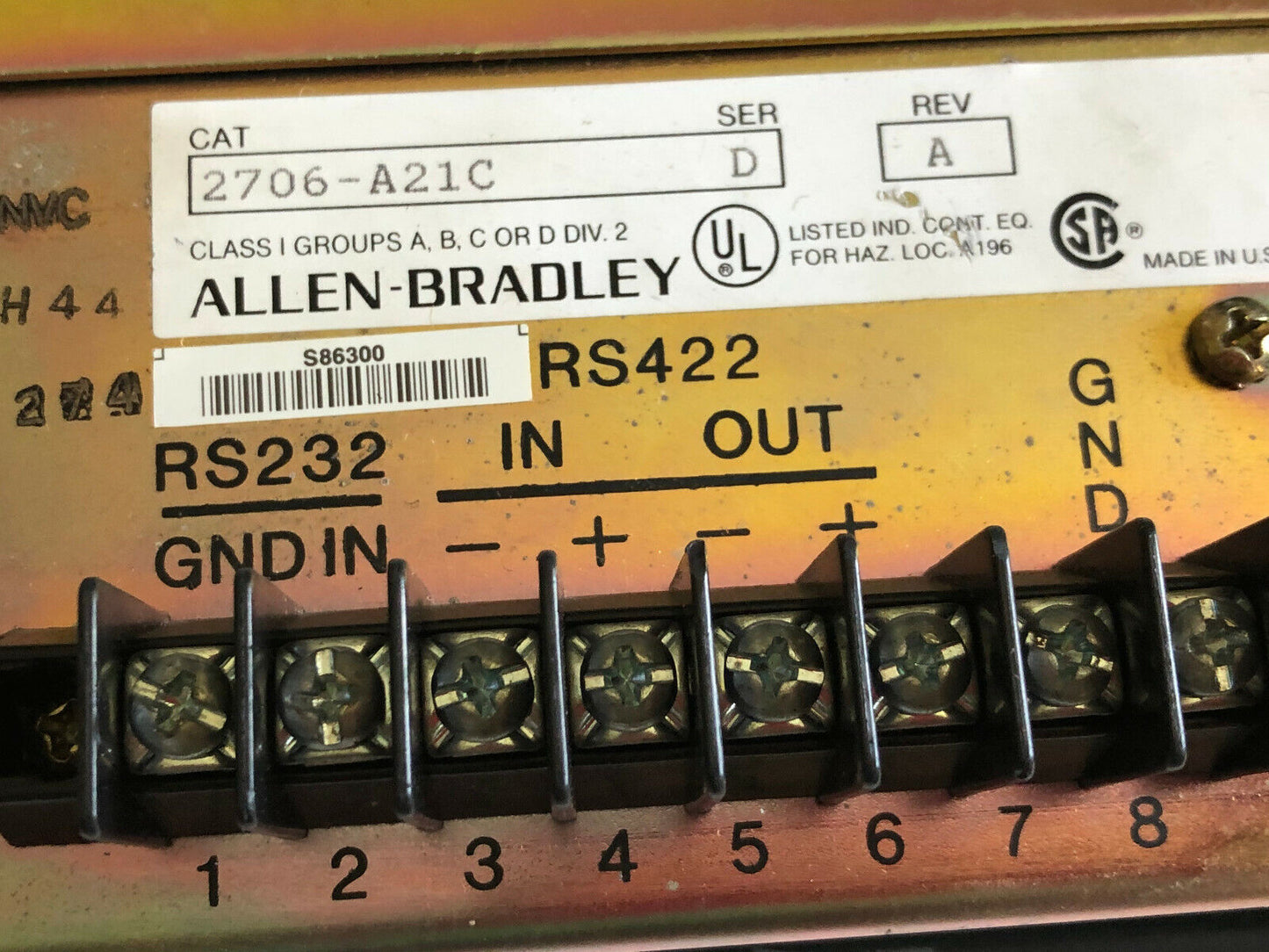 Allen Bradley Dl10 Message Display View Type Dl10 ,A-B 2706-A21c,Cg