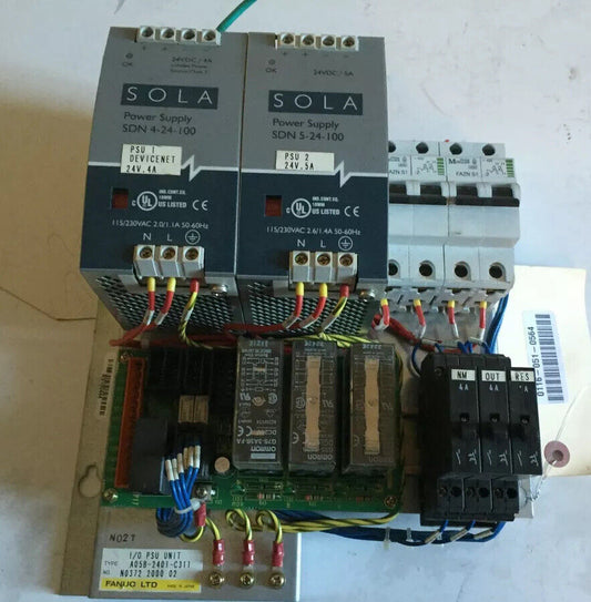 Fanuc A05b-2401-C311,A20b-1007-0540/01A,Sola Sdn-5-24100,I/O Psu Unit,Ee