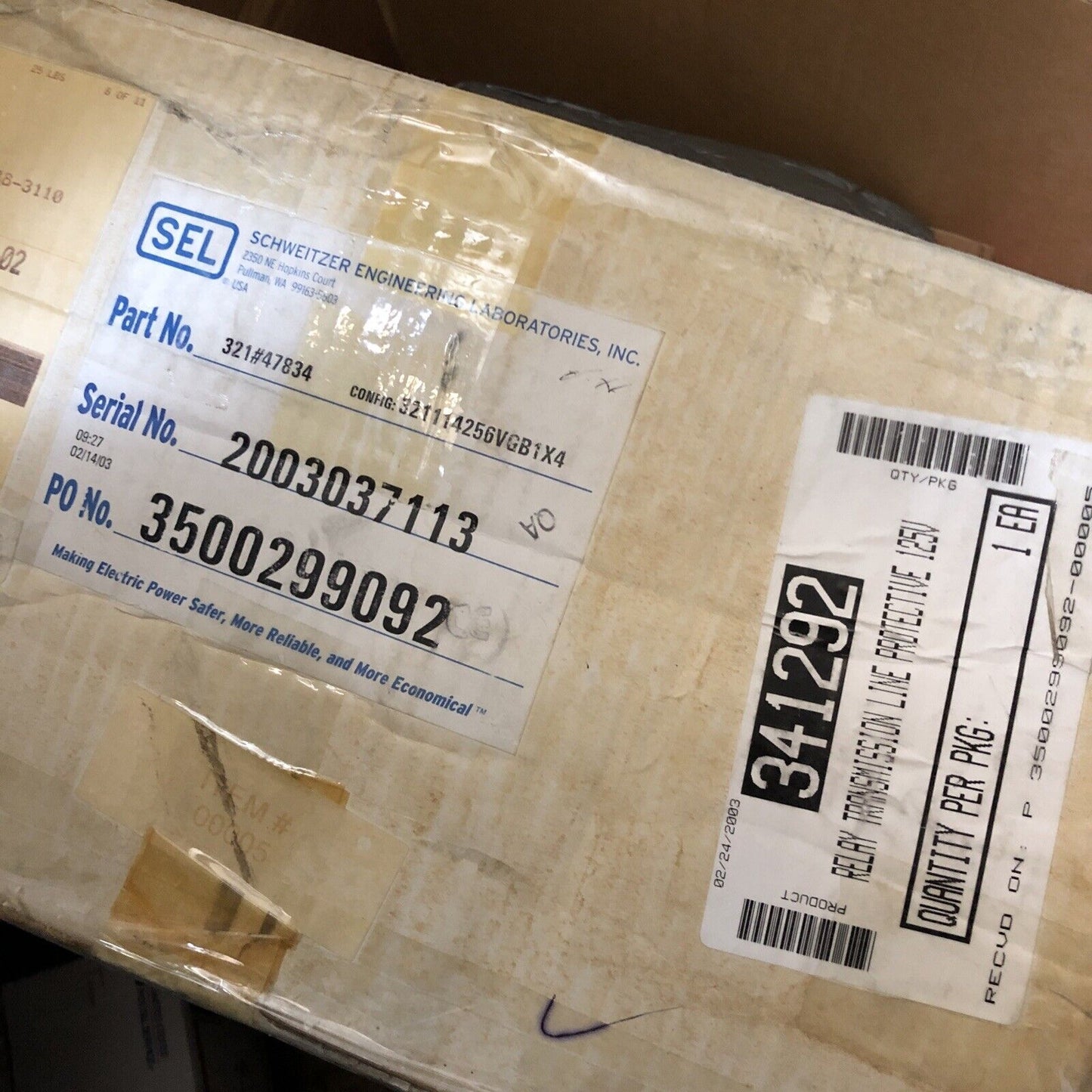 New Schweitzer Engineering 321114256Vgb1x4  Relay Phase Distance Sel-321,Bx
