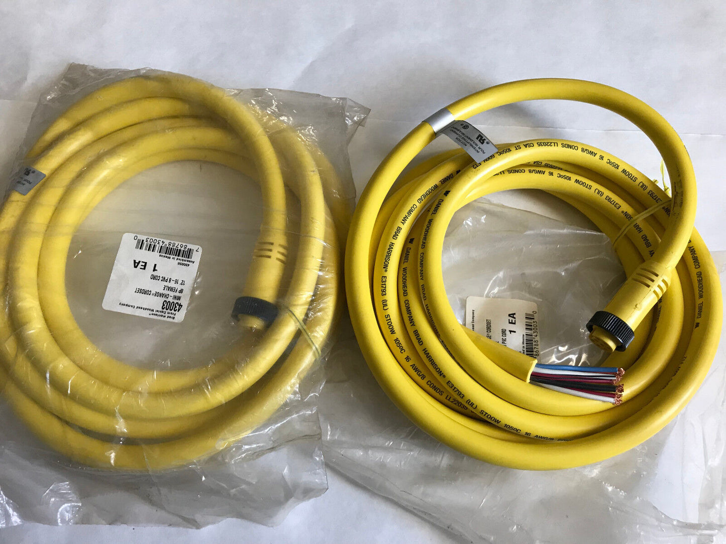 New Brad Harrison 43003 Daniel Woodhead,600Volt 7Amp,Mini Change Cordset 20,Sh