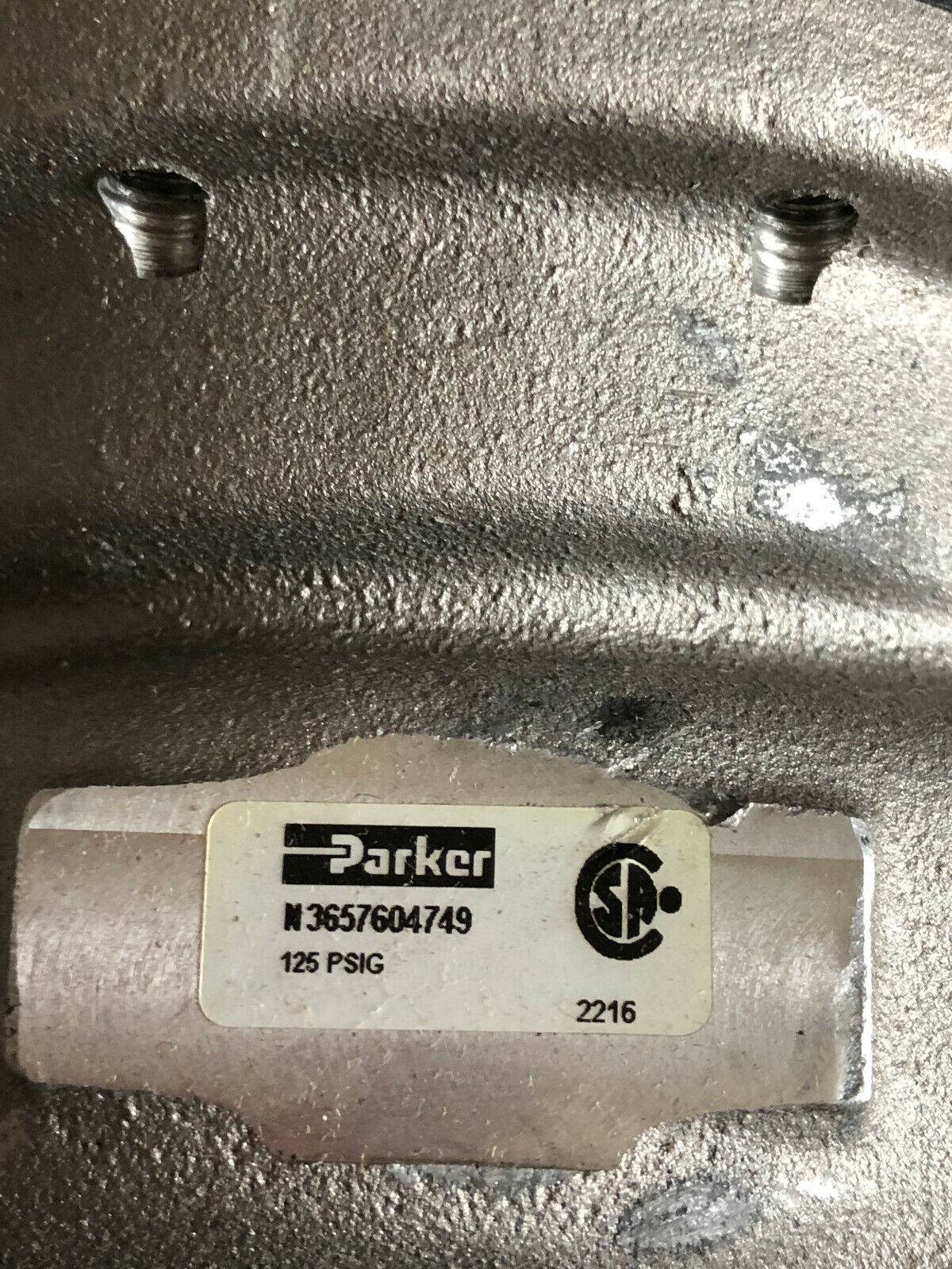Parker N3657604749 K135604549,K058026,F05/07/S14,125Psig Poppet Valve 24 Vdc,Ex