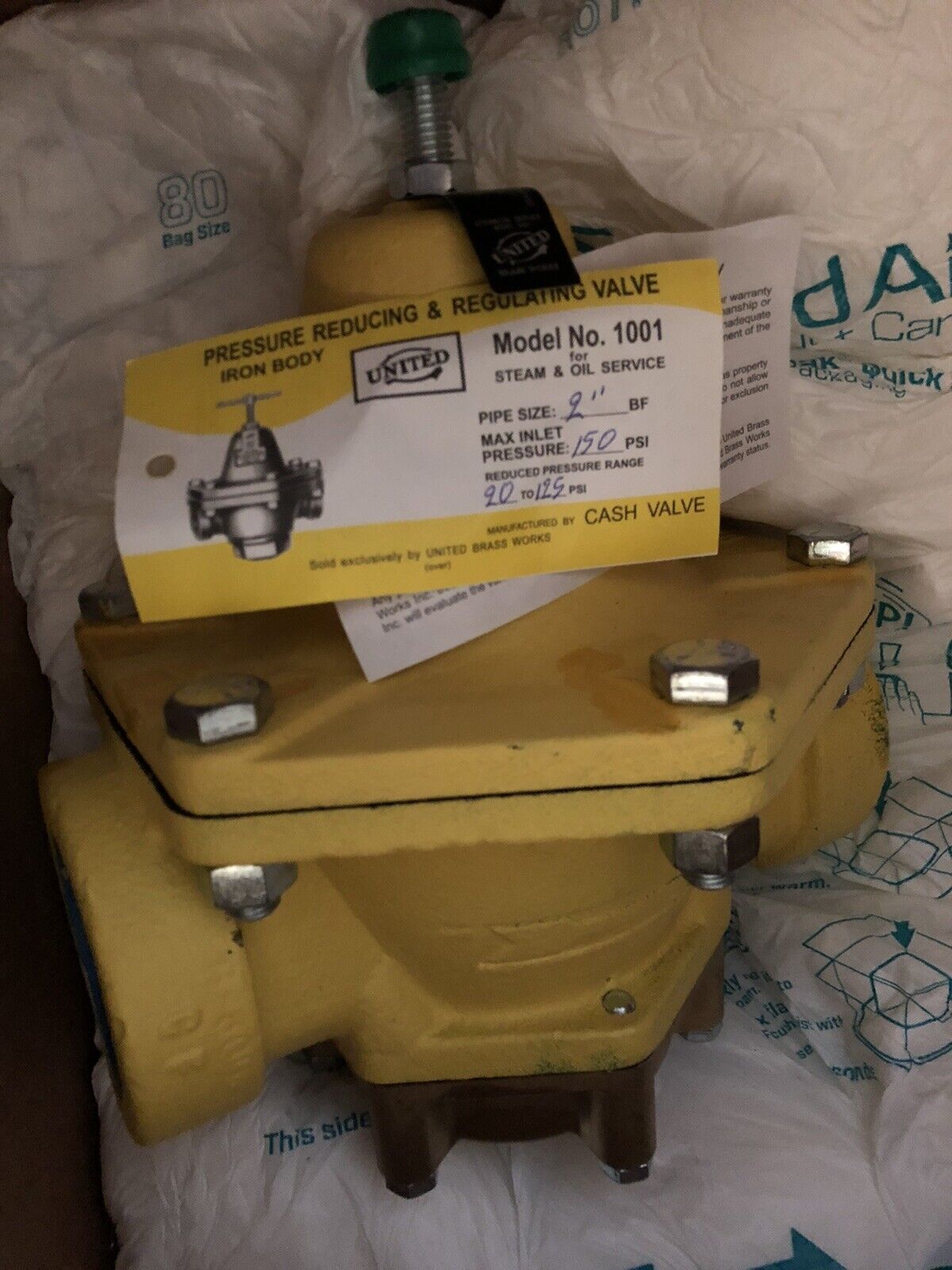 New 2" Cash Valve United 1001 Live Steam Pressure Reducing Regulator 20-125Psi