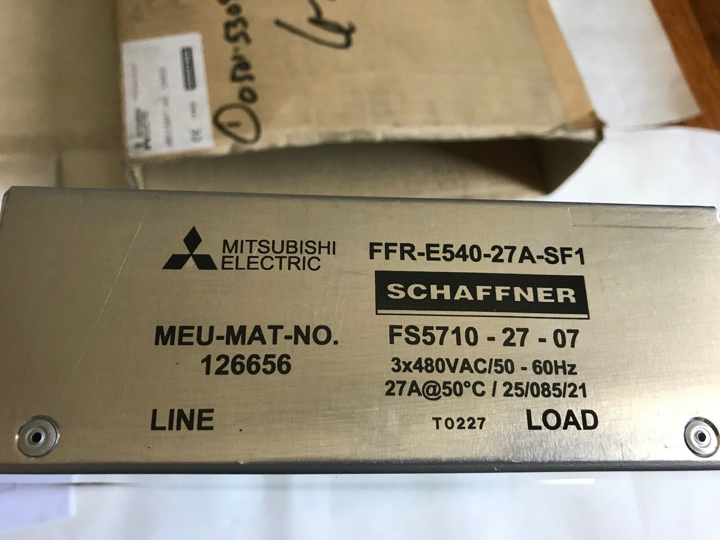 Mitsubishi Schaffner Ffr-E540-27A-Sfi Rfi Filter Unit Meu-Mat-No 126656 27A,Su