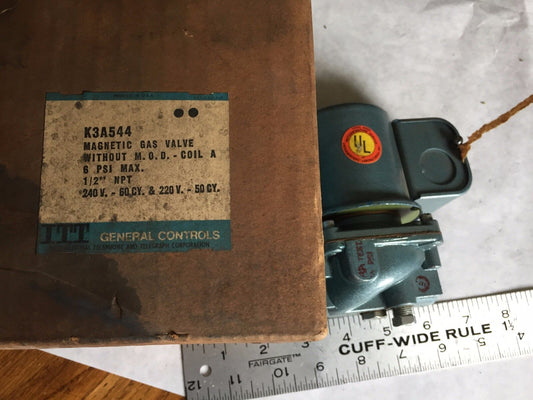 New Itt K3a544,Itt K3a,240V  Magnetic Gas Valve, 1/2" 6Psi Max,Br