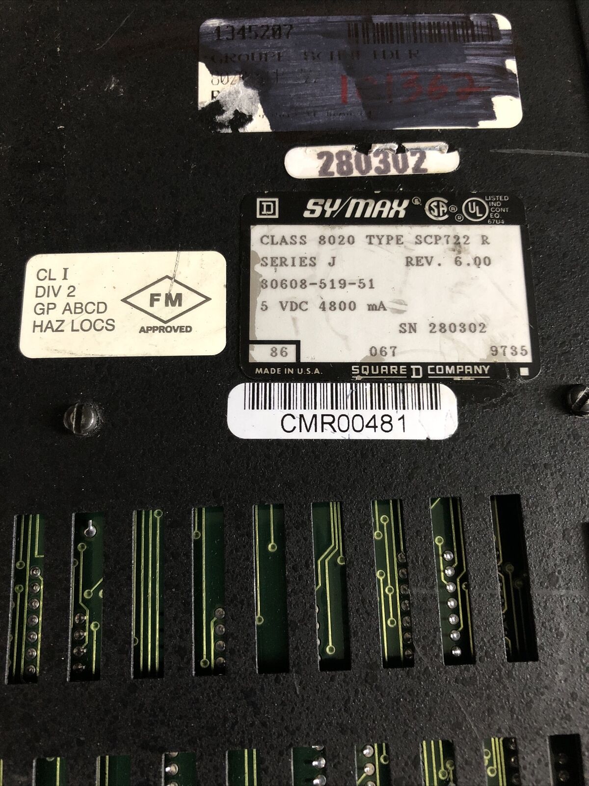 Square D 8020 Scp722 R, Sy/Max Processor Model 700,16K Ram 8020Scp722,Bd