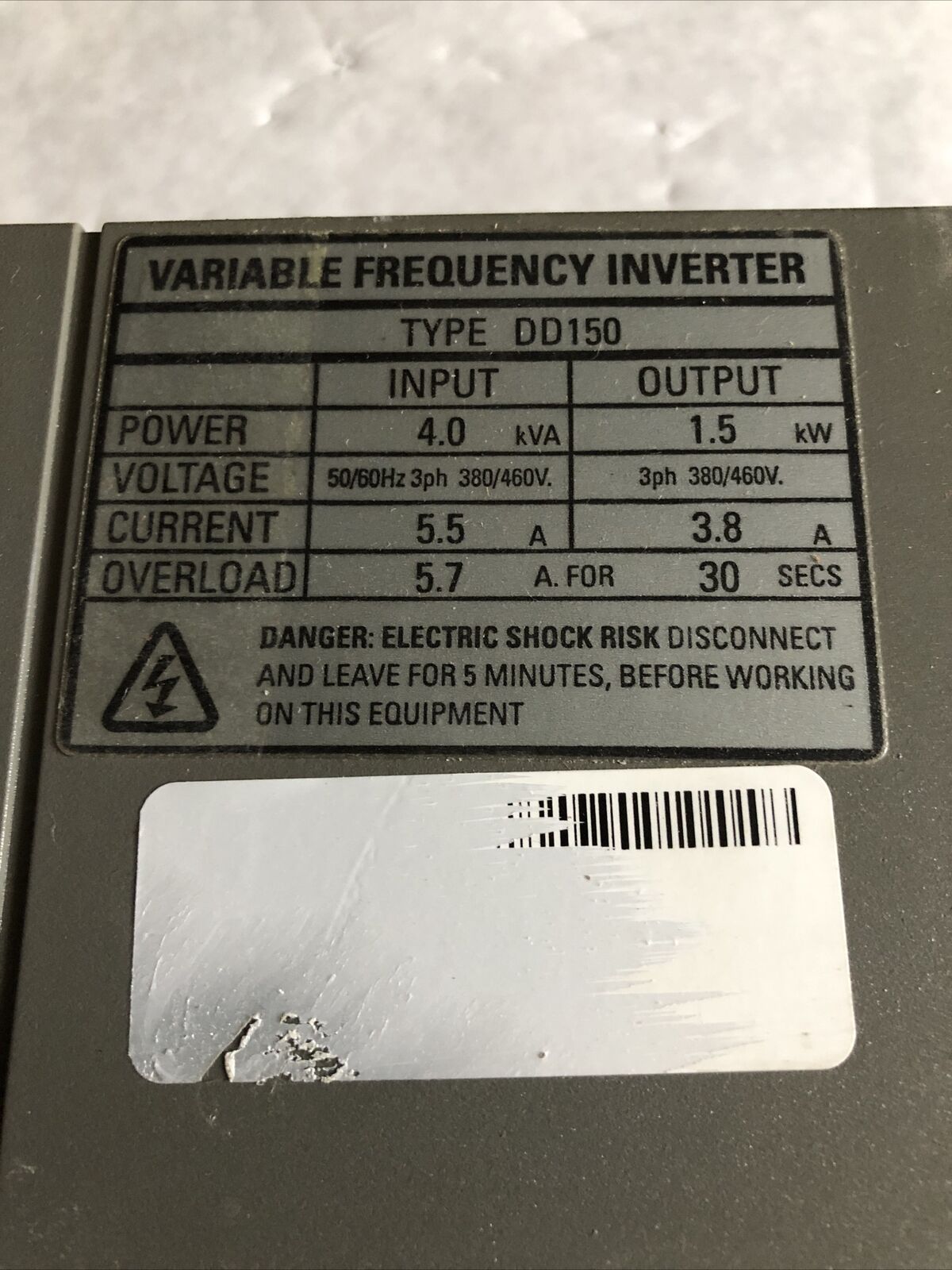 Control Techniques Dd150,Pp1-10 Emerson Dd150 Drive Ac 460V,1.5Kw Interver,Bx
