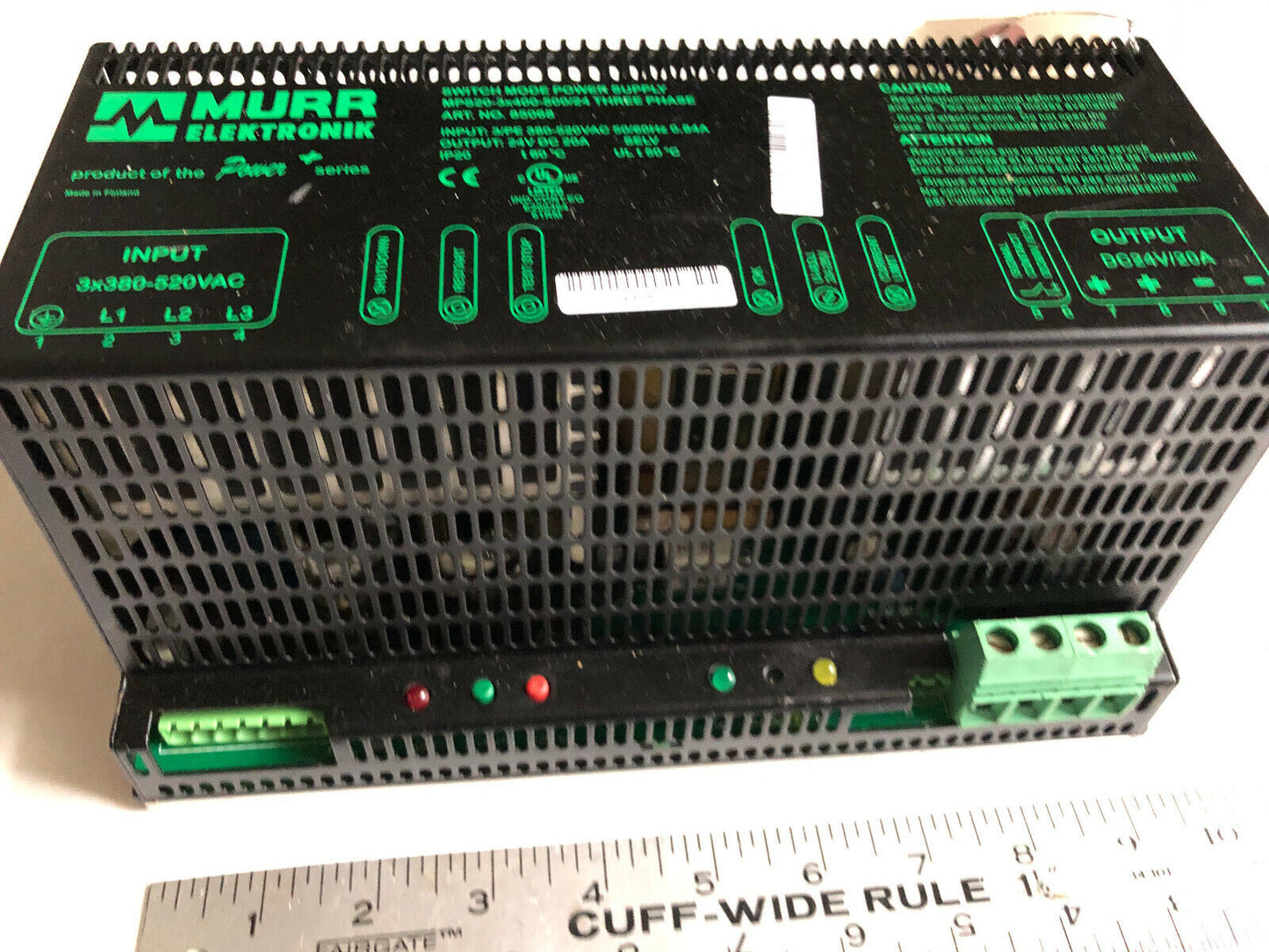 Murr Eletronik 85068 Switch Mode Power Supply,Mps20-3X400-500/24 Three ,Ek,Sj