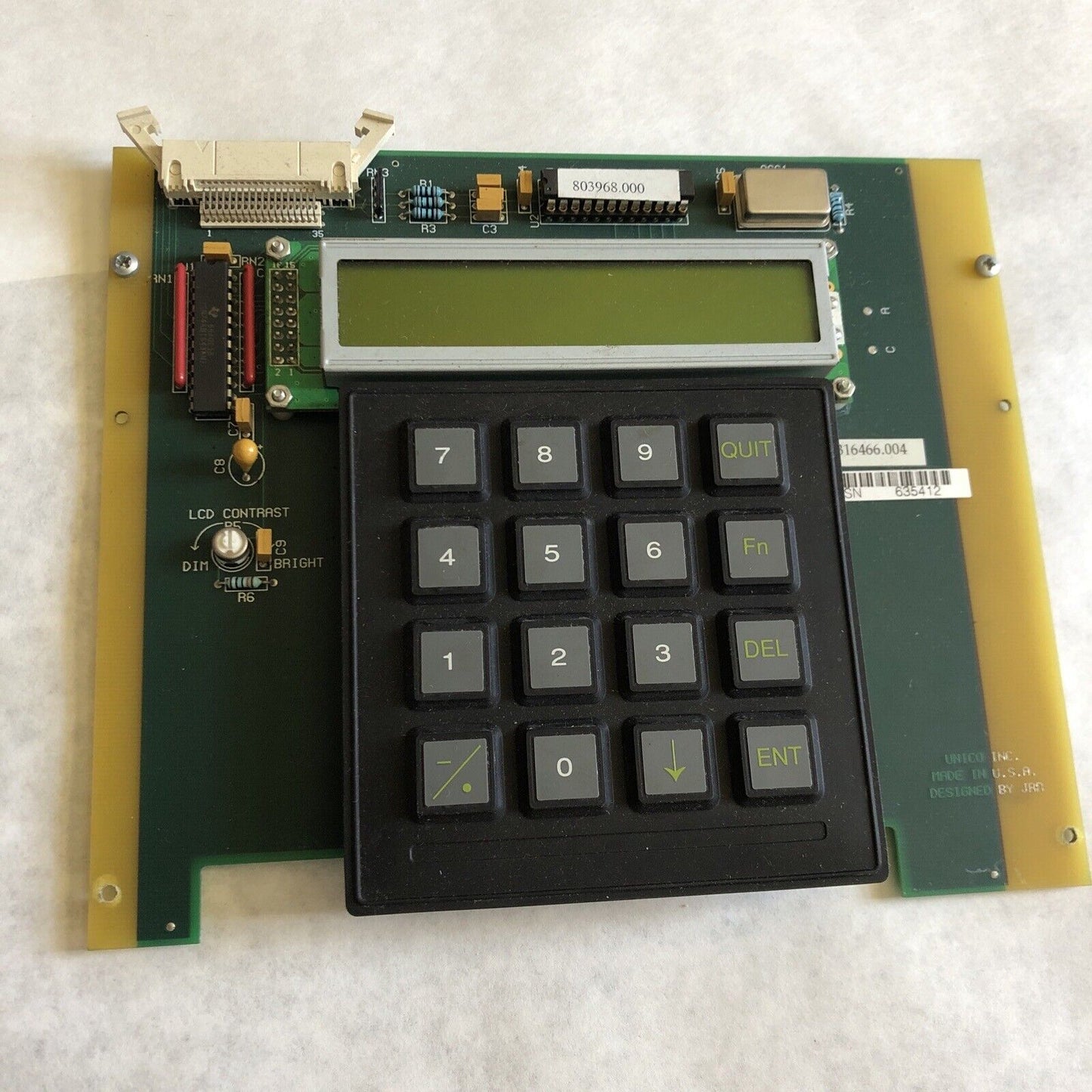 Unico 316466.004 Keypad & Display Control Drive Motor,Az
